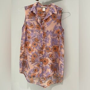 Printed button down shirt